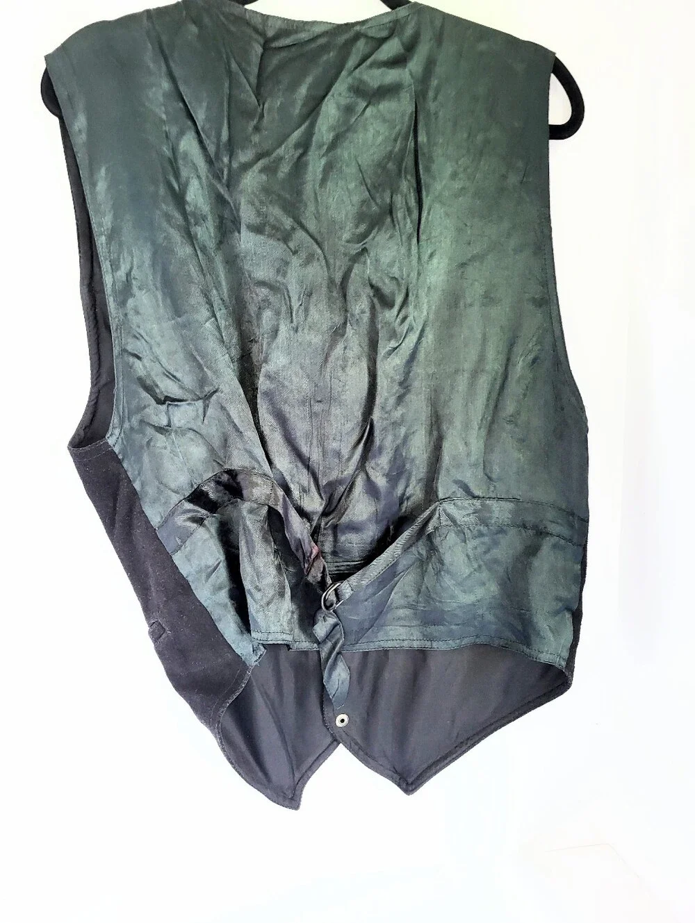 Vintage Men's Black 100% Genuine Leather Vest Suede Biker Vest Paragraff Large